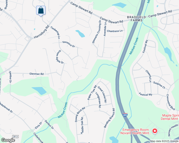 map of restaurants, bars, coffee shops, grocery stores, and more near 9936 Peppermint Lane in Charlotte