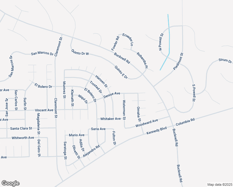 map of restaurants, bars, coffee shops, grocery stores, and more near Denise Avenue in California City