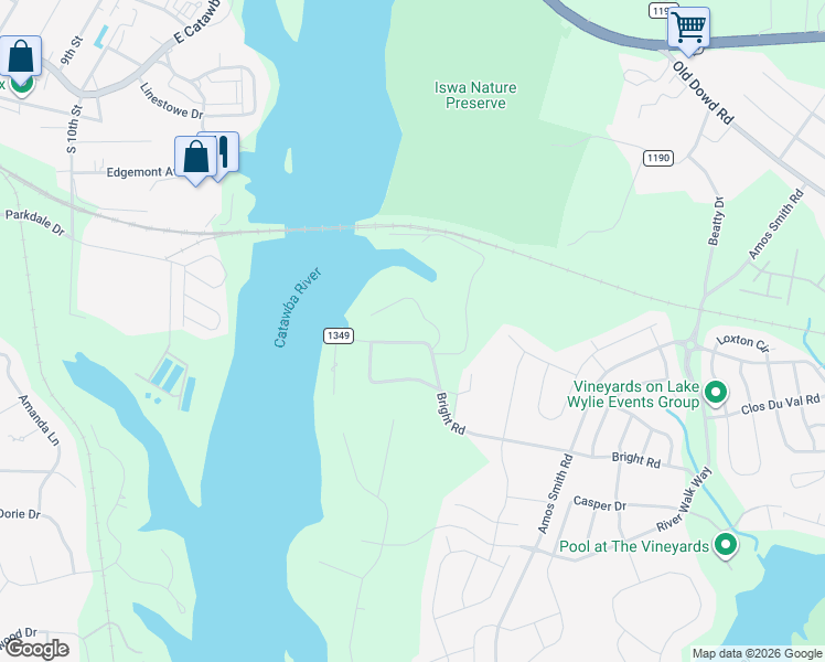map of restaurants, bars, coffee shops, grocery stores, and more near 4925 Bright Road in Charlotte