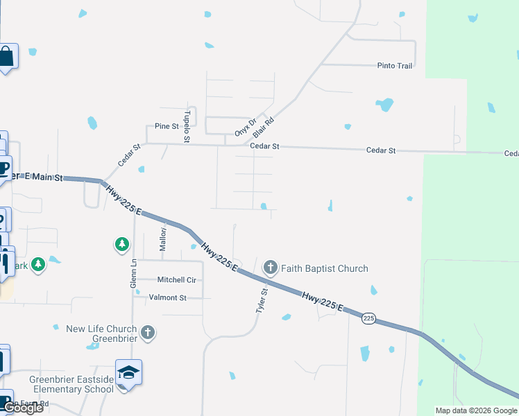 map of restaurants, bars, coffee shops, grocery stores, and more near 26 Dandelion Drive in Greenbrier