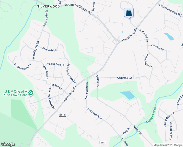 map of restaurants, bars, coffee shops, grocery stores, and more near 8934 Harrisburg Road in Charlotte