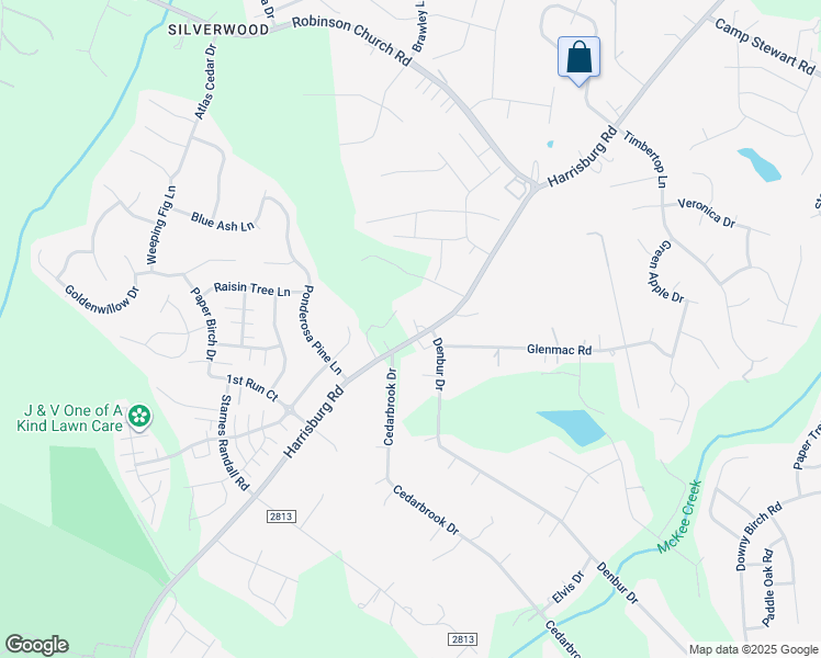 map of restaurants, bars, coffee shops, grocery stores, and more near 8934 Harrisburg Road in Charlotte