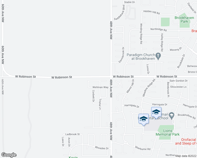 map of restaurants, bars, coffee shops, grocery stores, and more near 4901 Wellman Drive in Norman