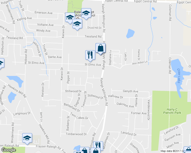 map of restaurants, bars, coffee shops, grocery stores, and more near 3891 Raleigh Millington Road in Memphis