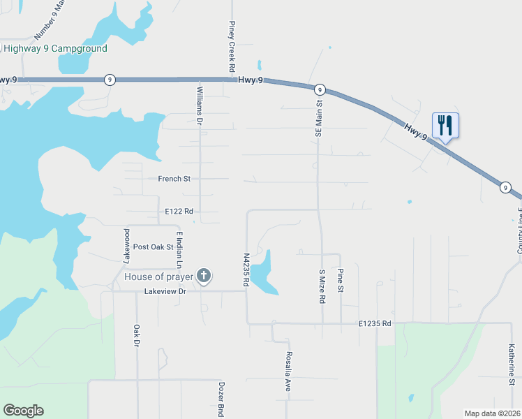 map of restaurants, bars, coffee shops, grocery stores, and more near E1229 Road in Longtown