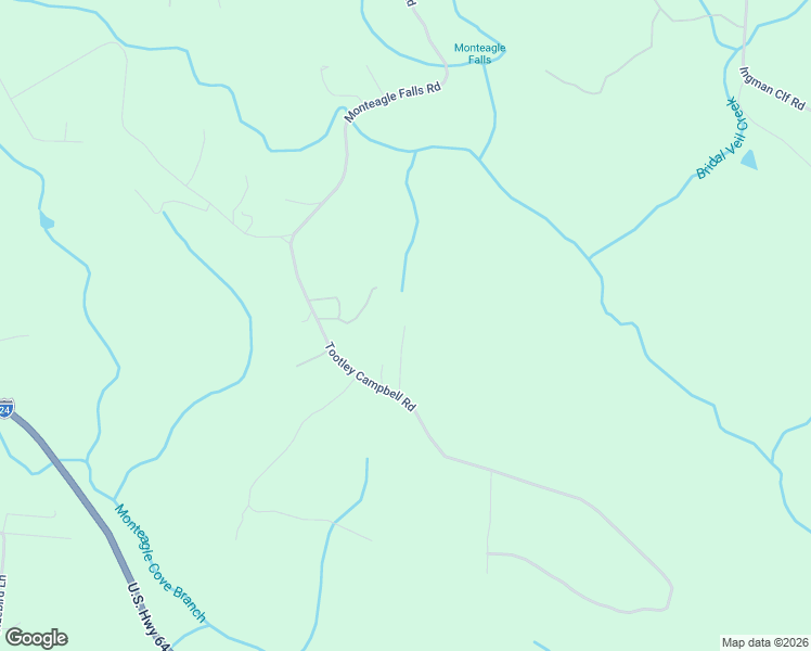 map of restaurants, bars, coffee shops, grocery stores, and more near 787 Tootley Campbell Rd in Monteagle