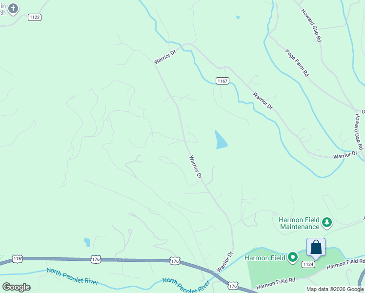 map of restaurants, bars, coffee shops, grocery stores, and more near 19 Meadowlark Drive in Tryon
