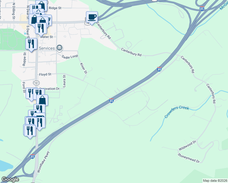 map of restaurants, bars, coffee shops, grocery stores, and more near 937 Floyd Saint Exn in Kings Mountain