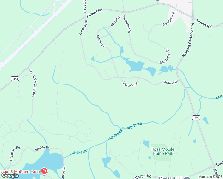 map of restaurants, bars, coffee shops, grocery stores, and more near 46 Cardinal Drive in Whispering Pines