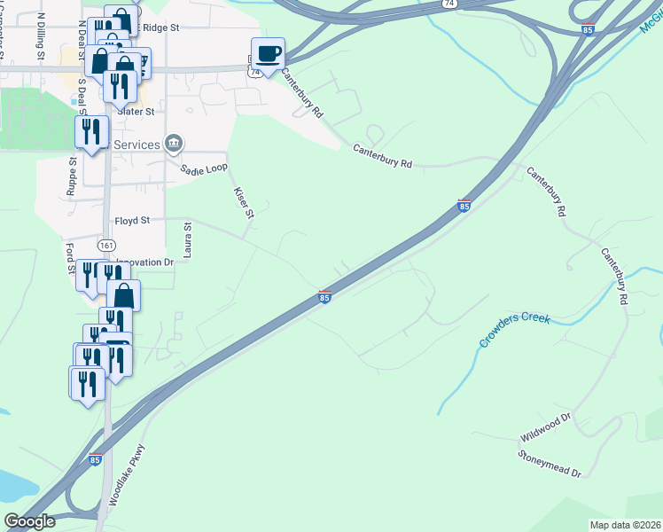 map of restaurants, bars, coffee shops, grocery stores, and more near 937 Floyd Saint Exn in Kings Mountain