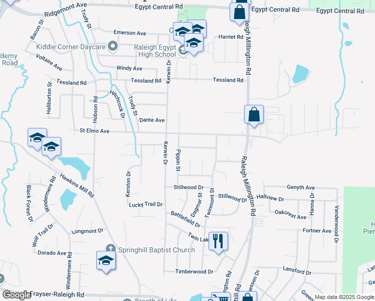 map of restaurants, bars, coffee shops, grocery stores, and more near 3981 McWeeny Avenue in Memphis