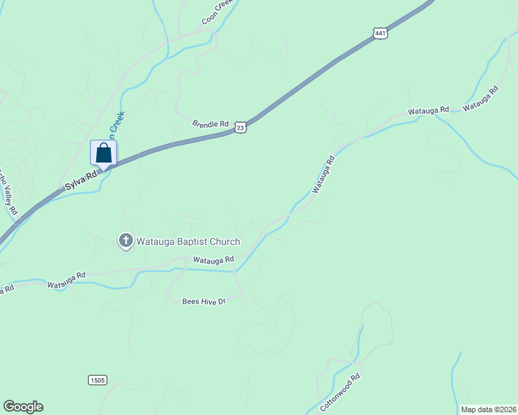 map of restaurants, bars, coffee shops, grocery stores, and more near 67 Watauga Heights Road in Franklin