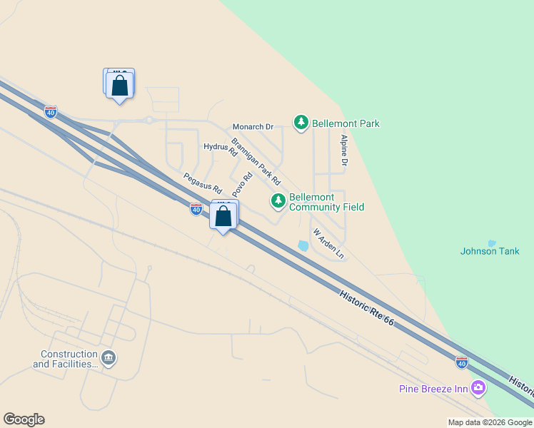 map of restaurants, bars, coffee shops, grocery stores, and more near 11605 Cepheus Road in Bellemont
