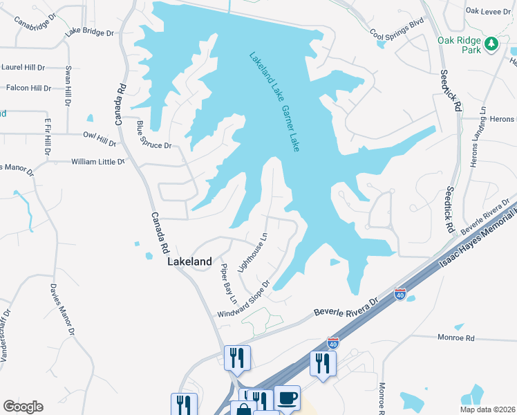 map of restaurants, bars, coffee shops, grocery stores, and more near 9800 Windward Slope Cove in Lakeland