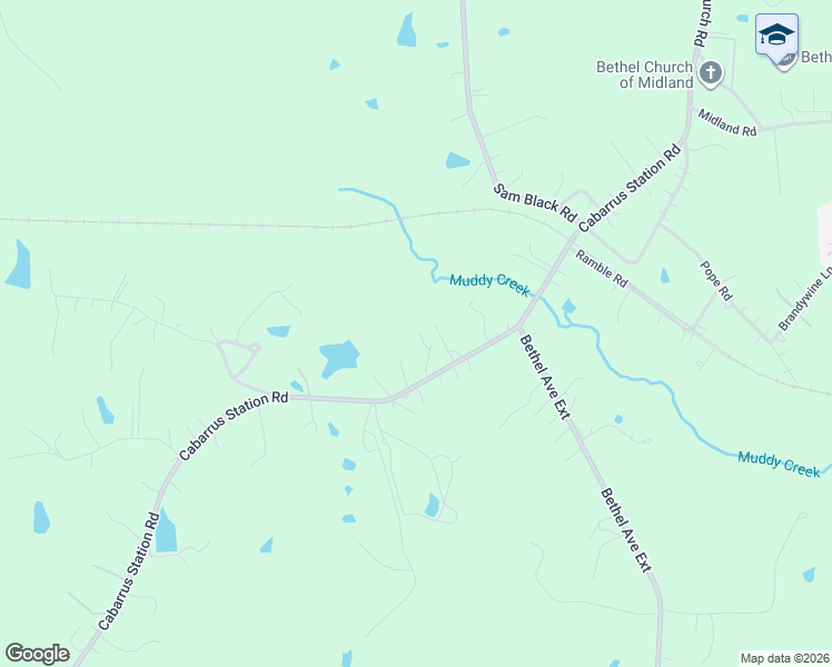 map of restaurants, bars, coffee shops, grocery stores, and more near 13386 Cabarrus Station Road in Midland