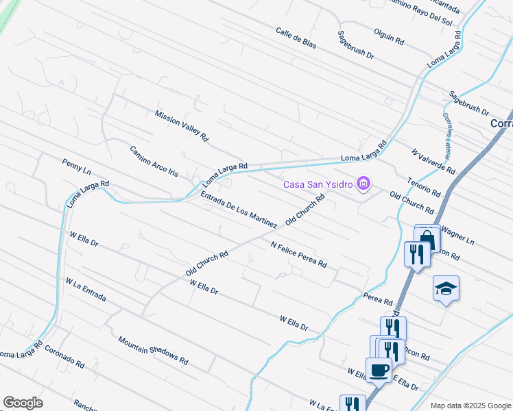 map of restaurants, bars, coffee shops, grocery stores, and more near 729 Old Church Road in Corrales