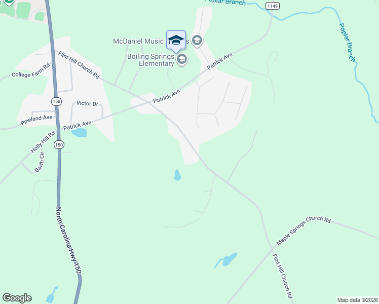 map of restaurants, bars, coffee shops, grocery stores, and more near 2002 Flint Hill Church Road in Shelby