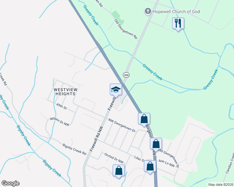 map of restaurants, bars, coffee shops, grocery stores, and more near 5225-5279 Freewill Rd in Cleveland