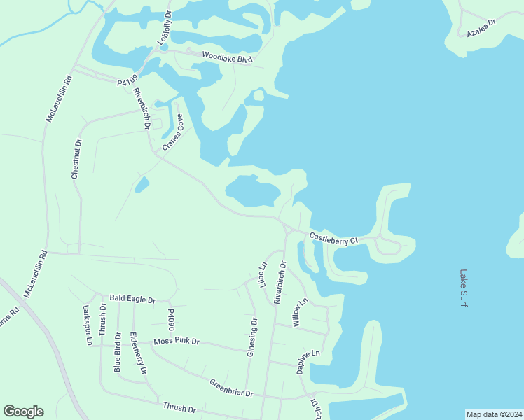 map of restaurants, bars, coffee shops, grocery stores, and more near 485 Riverbirch Drive in Vass