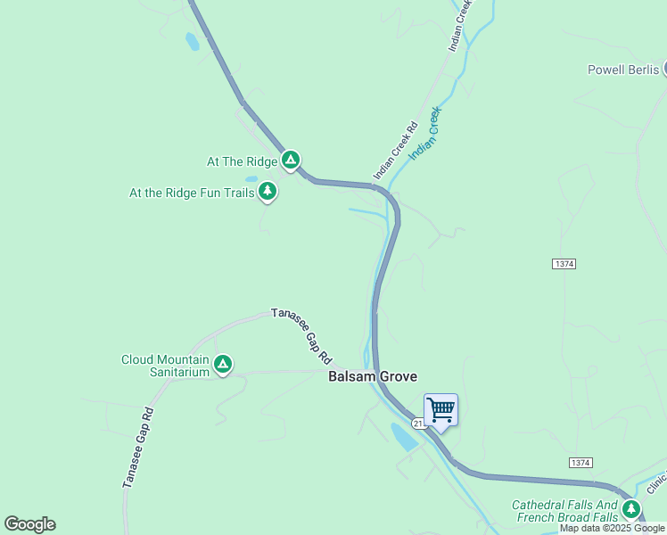 map of restaurants, bars, coffee shops, grocery stores, and more near 471 Old CCC Camp Road in Balsam Grove