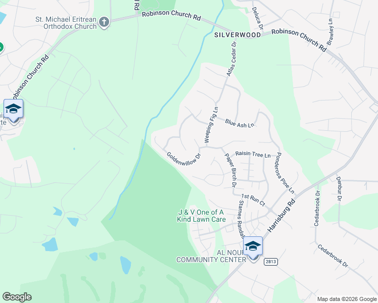 map of restaurants, bars, coffee shops, grocery stores, and more near 13802 Plowdon Court in Charlotte