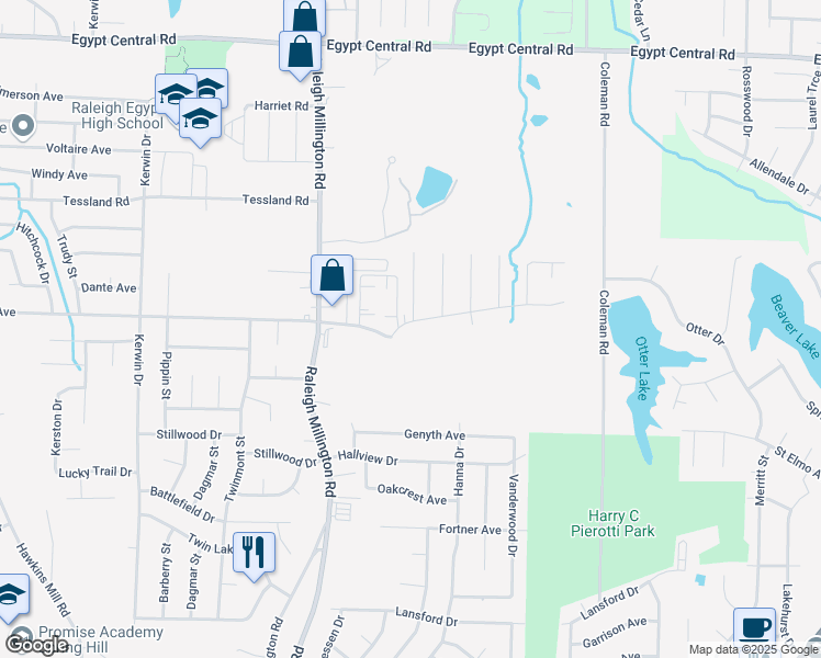map of restaurants, bars, coffee shops, grocery stores, and more near 4233 Ann Arbor Lane in Memphis