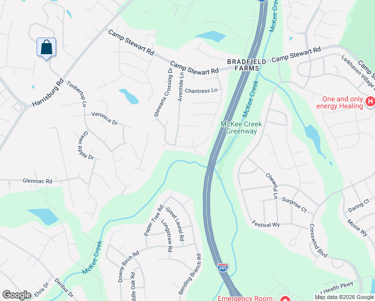 map of restaurants, bars, coffee shops, grocery stores, and more near 11623 Stewarts Crossing Drive in Charlotte