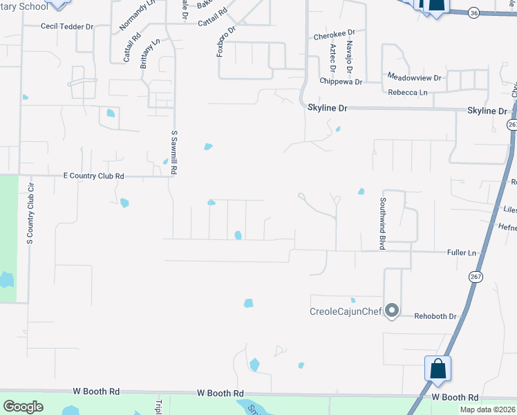 map of restaurants, bars, coffee shops, grocery stores, and more near 2203 East Country Club Road in Searcy