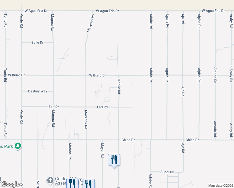 map of restaurants, bars, coffee shops, grocery stores, and more near 3675 N Mobile Rd in Golden Valley