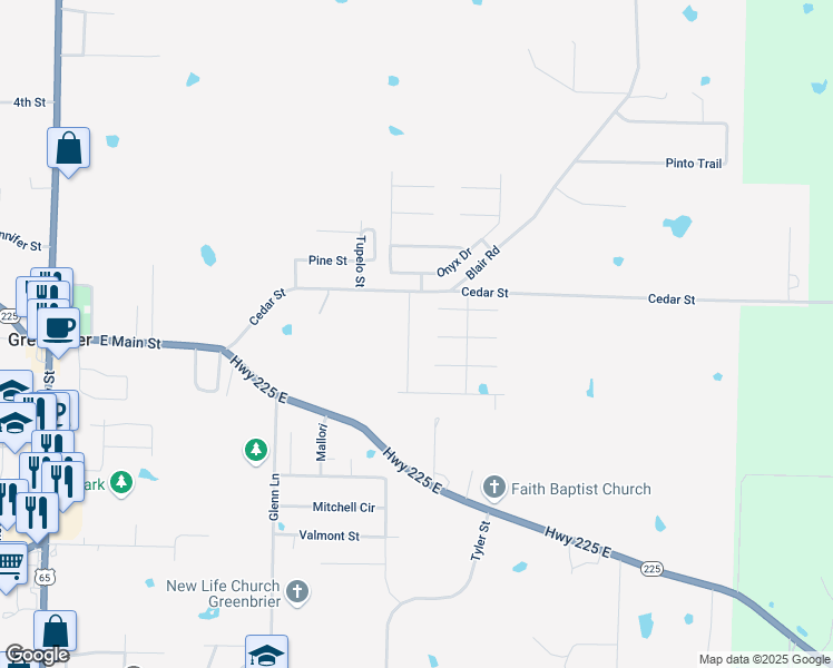 map of restaurants, bars, coffee shops, grocery stores, and more near 48 Cedar Street in Greenbrier