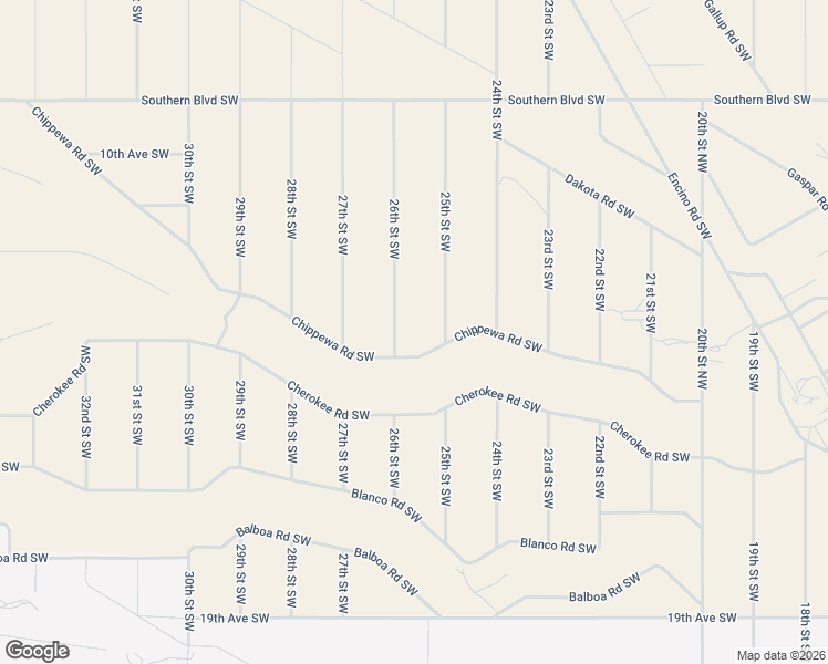 map of restaurants, bars, coffee shops, grocery stores, and more near 2514 Chippewa Road Southwest in Rio Rancho