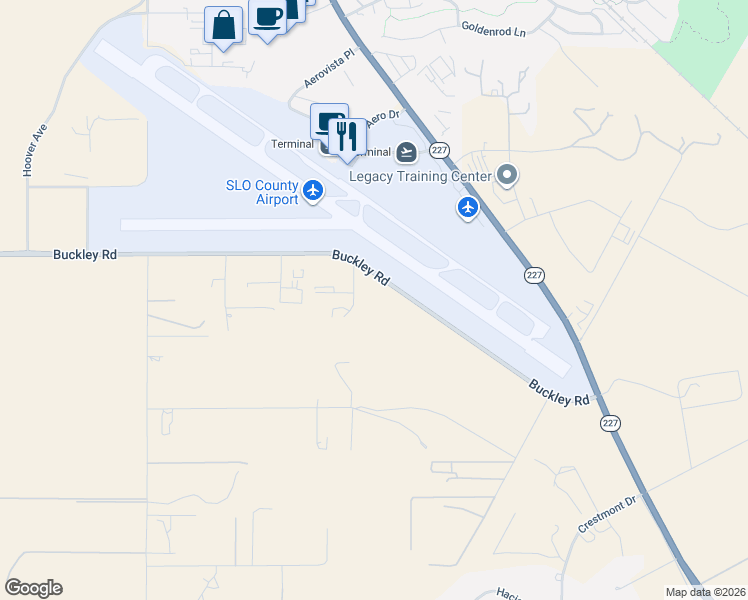 map of restaurants, bars, coffee shops, grocery stores, and more near 825 Buckley Road in San Luis Obispo