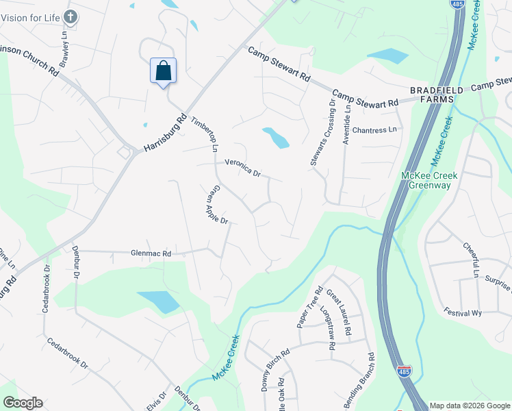 map of restaurants, bars, coffee shops, grocery stores, and more near 9712 Chestnut Glen Court in Charlotte