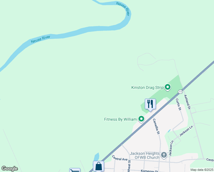 map of restaurants, bars, coffee shops, grocery stores, and more near 3236 Highway 258 North in Kinston
