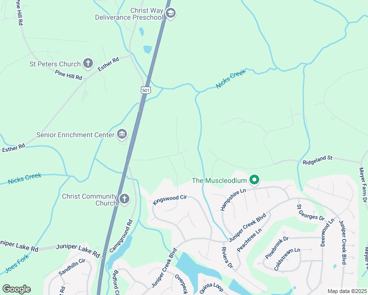 map of restaurants, bars, coffee shops, grocery stores, and more near 243 Brookside Road in Moore County