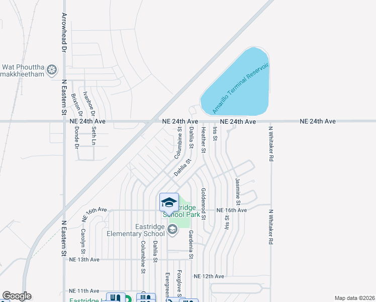 map of restaurants, bars, coffee shops, grocery stores, and more near 2200 Columbine St in Amarillo