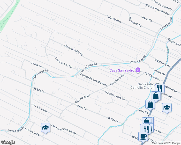 map of restaurants, bars, coffee shops, grocery stores, and more near 2580 Loma Larga Road in Corrales