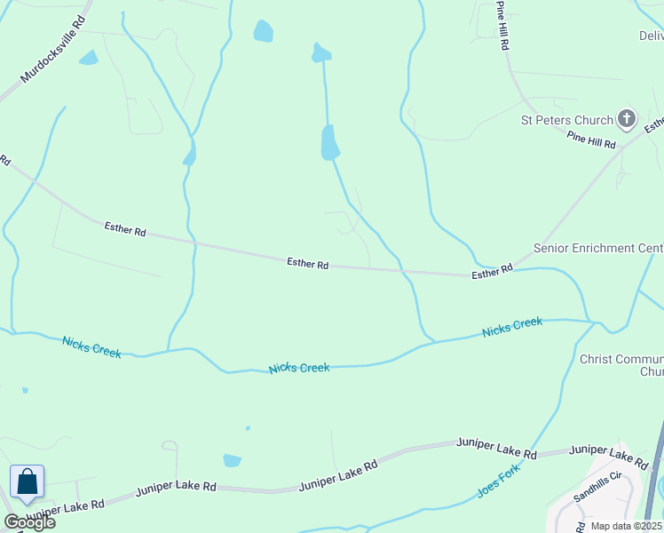 map of restaurants, bars, coffee shops, grocery stores, and more near Esther Road in Moore County
