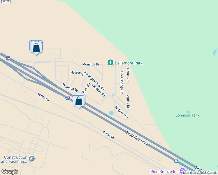 map of restaurants, bars, coffee shops, grocery stores, and more near 11504 Cove Crest Drive in Bellemont