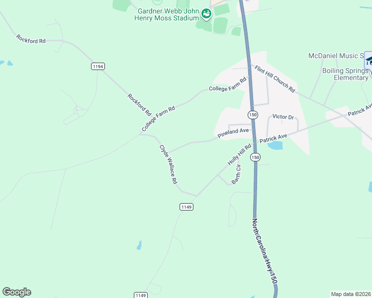 map of restaurants, bars, coffee shops, grocery stores, and more near 224 Pineland Avenue in Shelby