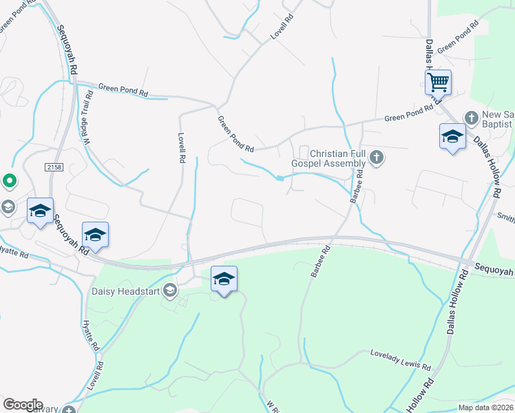 map of restaurants, bars, coffee shops, grocery stores, and more near 10471 Daffodil Circle in Soddy-Daisy
