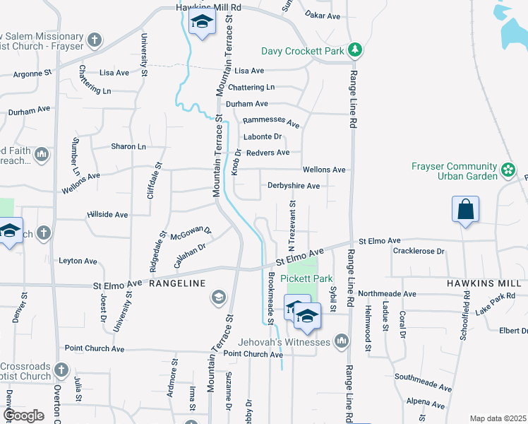map of restaurants, bars, coffee shops, grocery stores, and more near 3958 Barbourville Drive in Memphis