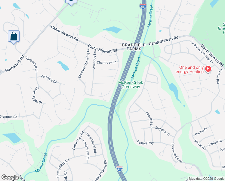 map of restaurants, bars, coffee shops, grocery stores, and more near 11507 Stewarts Crossing Drive in Charlotte