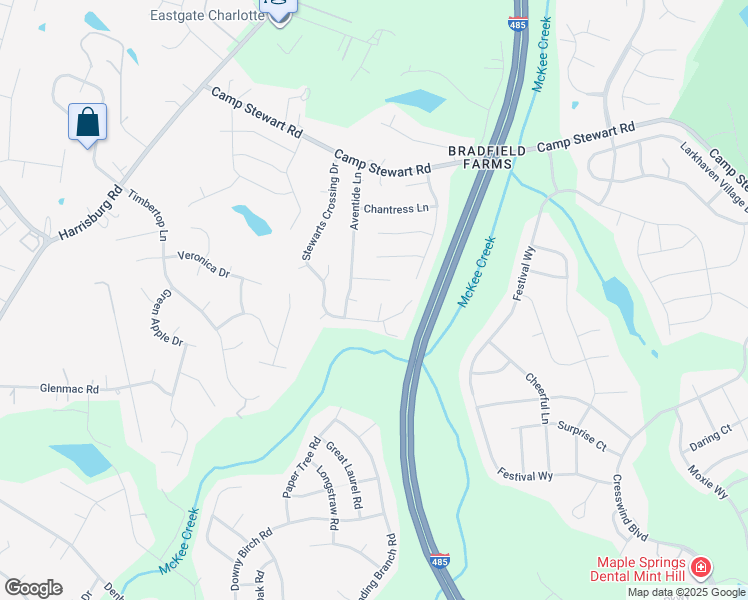map of restaurants, bars, coffee shops, grocery stores, and more near 11616 Banyan Court in Charlotte