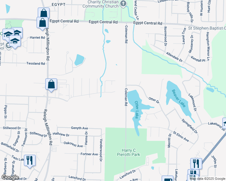 map of restaurants, bars, coffee shops, grocery stores, and more near 4410 Ann Arbor Lane in Memphis