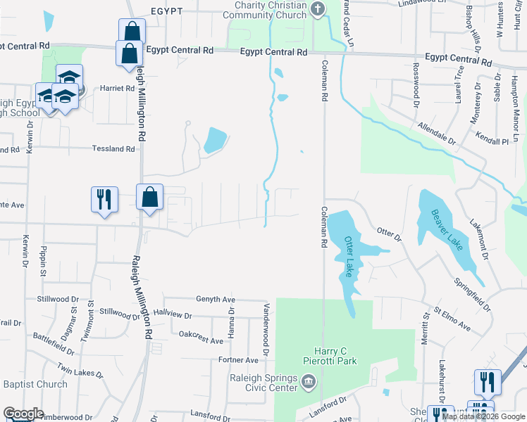 map of restaurants, bars, coffee shops, grocery stores, and more near 4003 Socorro Drive in Memphis