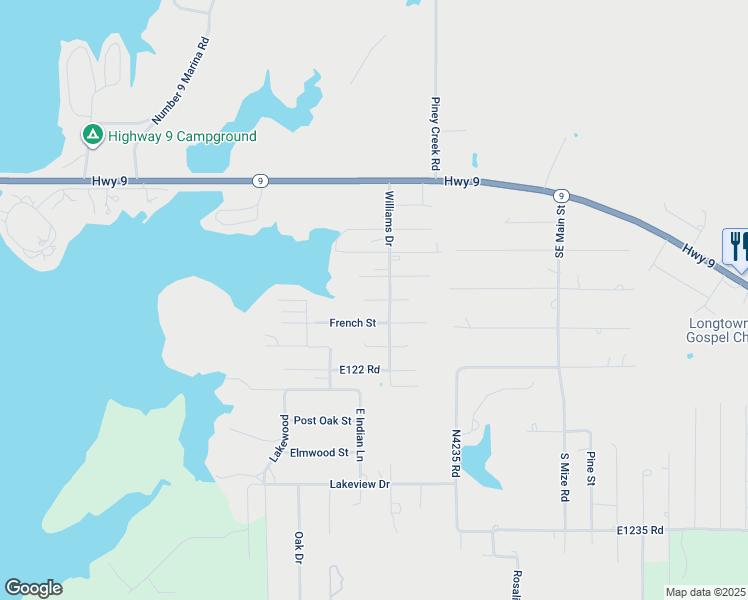 map of restaurants, bars, coffee shops, grocery stores, and more near 13 West Eufaula Street in Eufaula