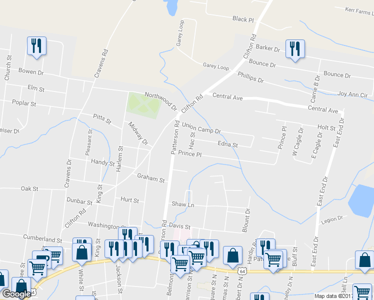 map of restaurants, bars, coffee shops, grocery stores, and more near 15 Hac Street in Savannah