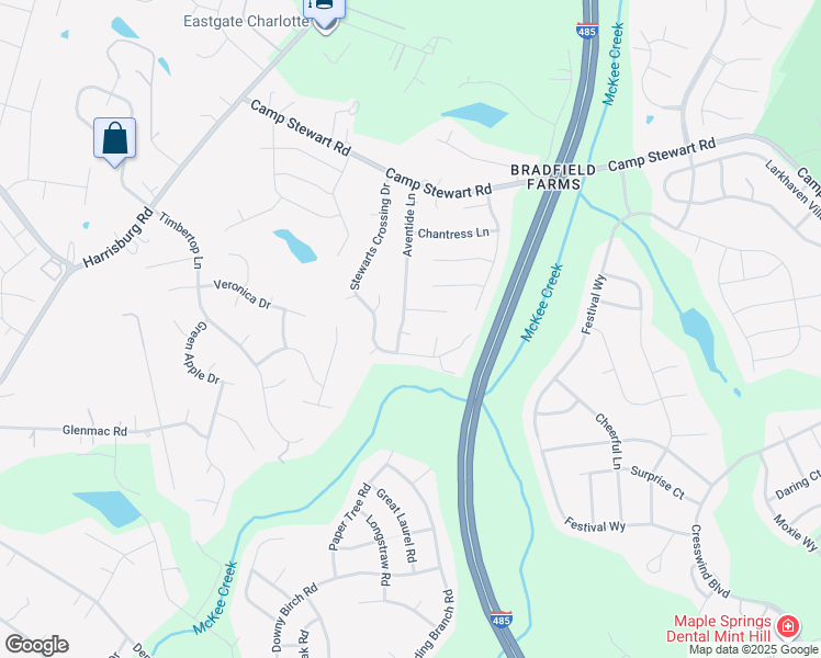 map of restaurants, bars, coffee shops, grocery stores, and more near 11616 Banyan Court in Charlotte