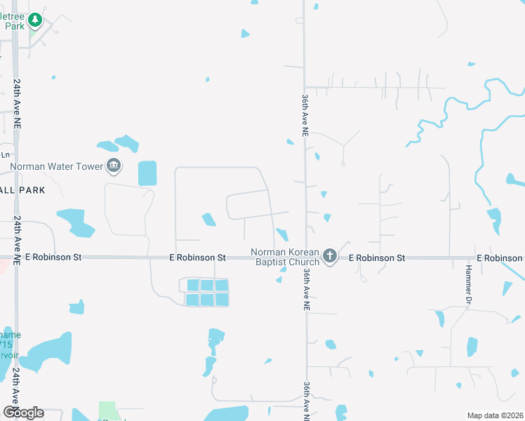 map of restaurants, bars, coffee shops, grocery stores, and more near 3421 Dragonfly Road in Norman